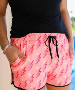 The Pink Leopard Lightening Bolt Shorts New Arrivals