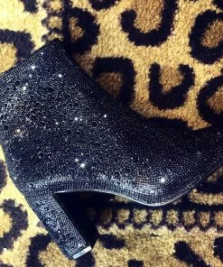 The Pink Leopard BETSY JOHNSON GLAM BOOTS - BLACK