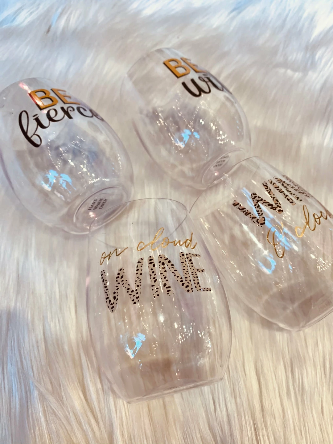 The Pink Leopard Leopard Be Wild Set - Set Of 4 Stemless Wine New Arrivals 3 The Pink Leopard Leopard Be Wild Set - Set Of 4 Stemless Wine New Arrivals