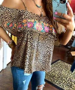 The Pink Leopard New Arrivals Leopard Detailed Top