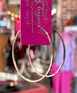 The Pink Leopard Small Gold Diva Hoops New Arrivals