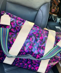 The Pink Leopard CONSUELA - Large Carryall Tote - PEBBLES