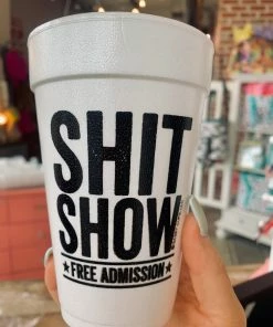 The Pink Leopard Shit Show Styrofoam Cups - Sleeve Of 10 - Black New Arrivals