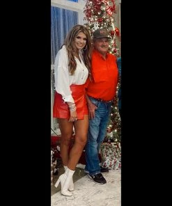 Apparel Red Leather Skirt