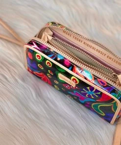 The Pink Leopard New Arrivals CONSUELA - Wristlet Wallet - Black Swirly