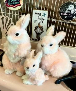 The Pink Leopard New Arrivals Sweet Pink Bunnies - Set Of 3