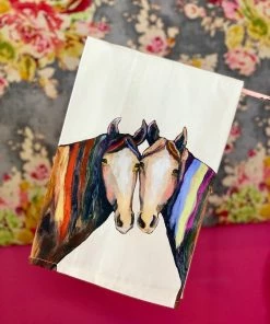 The Pink Leopard Rainbow Horse Maine Tea Towel