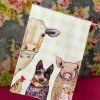 The Pink Leopard Cow & Friends Tea Towel