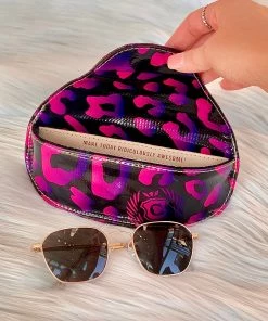 The Pink Leopard CONSUELA - Sunglass Case - PEBBLES