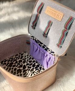 The Pink Leopard Glitter Train Case-Consuela