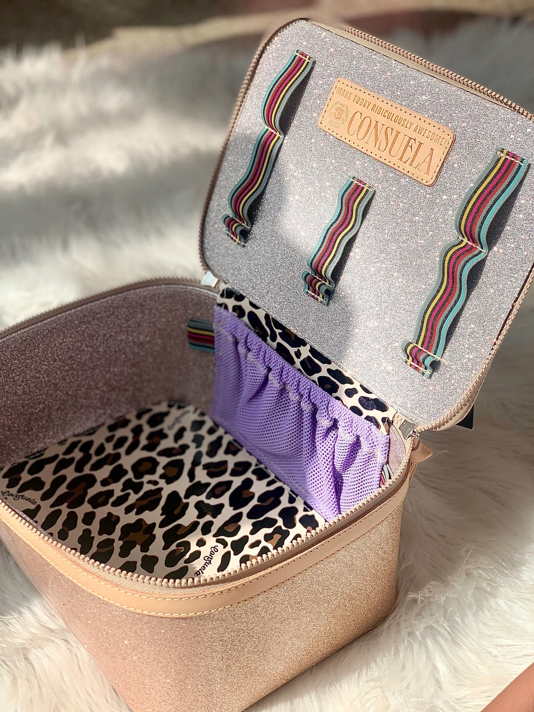 The Pink Leopard Glitter Train Case-Consuela 2 The Pink Leopard Glitter Train Case-Consuela