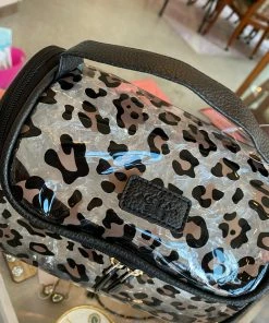 The Pink Leopard New Arrivals Clear Leopard Cosmetic Bag