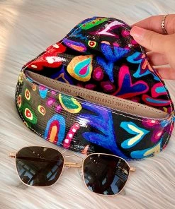 The Pink Leopard CONSUELA - Sunglass Case - Black Swirly New Arrivals