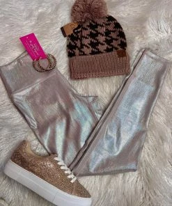 The Pink Leopard New Arrivals Look Cute Feel Good - Jaci Shimmer Leggings