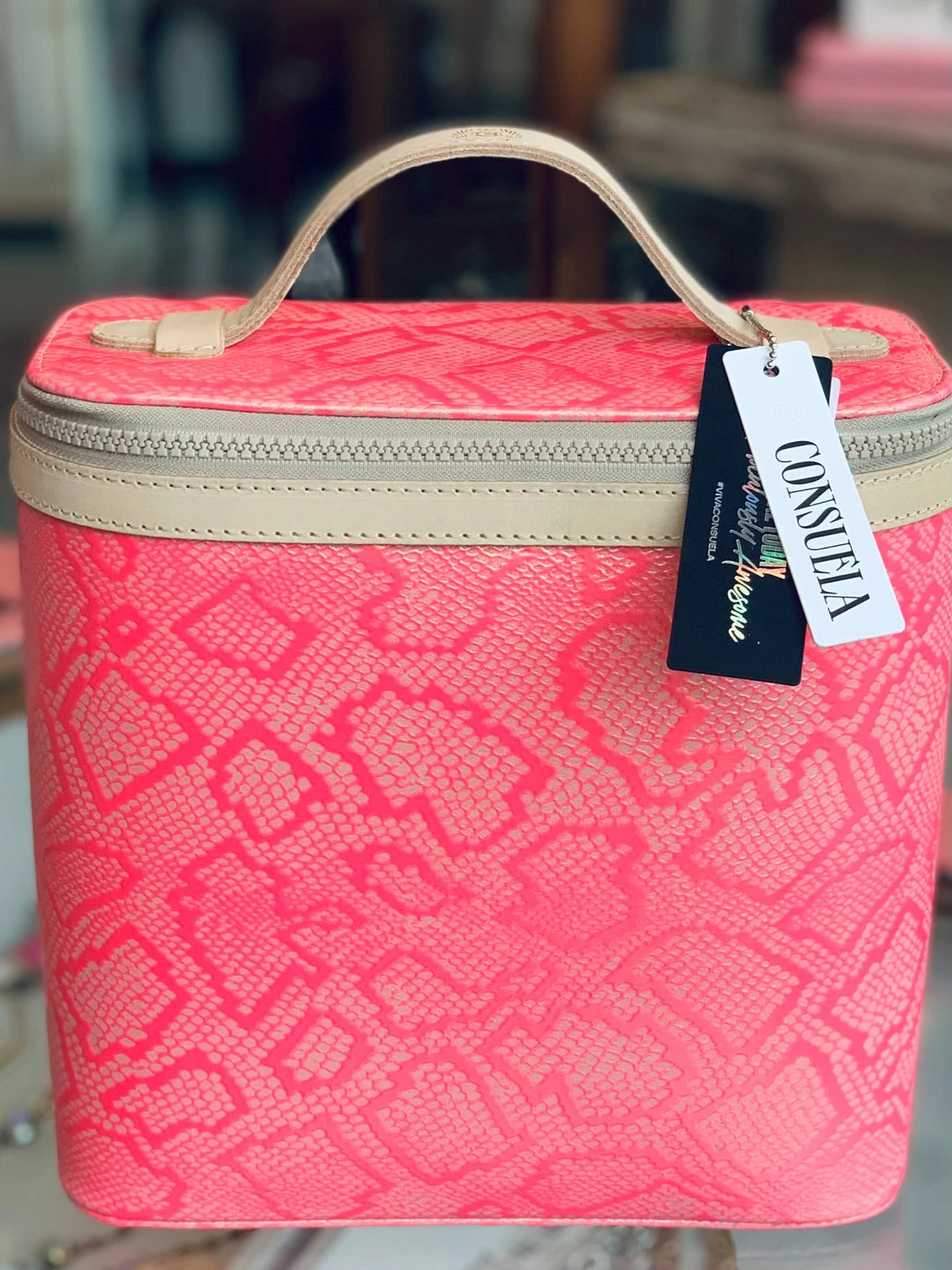 The Pink Leopard Consuela - Cora Slim Train Case New Arrivals 1 The Pink Leopard Consuela - Cora Slim Train Case New Arrivals