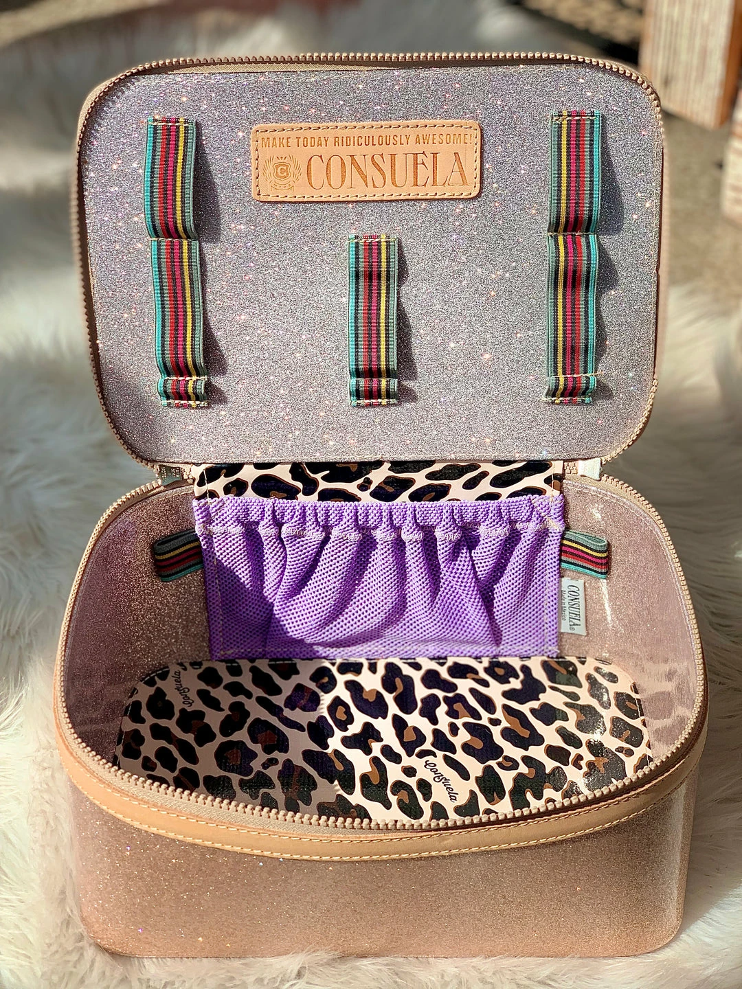 The Pink Leopard Glitter Train Case-Consuela 3 The Pink Leopard Glitter Train Case-Consuela