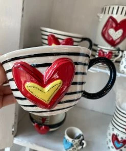 The Pink Leopard Sassy Heart Mugs