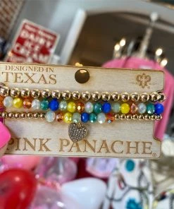 The Pink Leopard PINK PANACHE - Fun Heart Bracelet Set