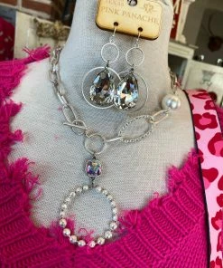 The Pink Leopard PINK PANACHE- SIVER JACI NECKLACE