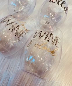 The Pink Leopard Leopard Be Wild Set - Set Of 4 Stemless Wine New Arrivals