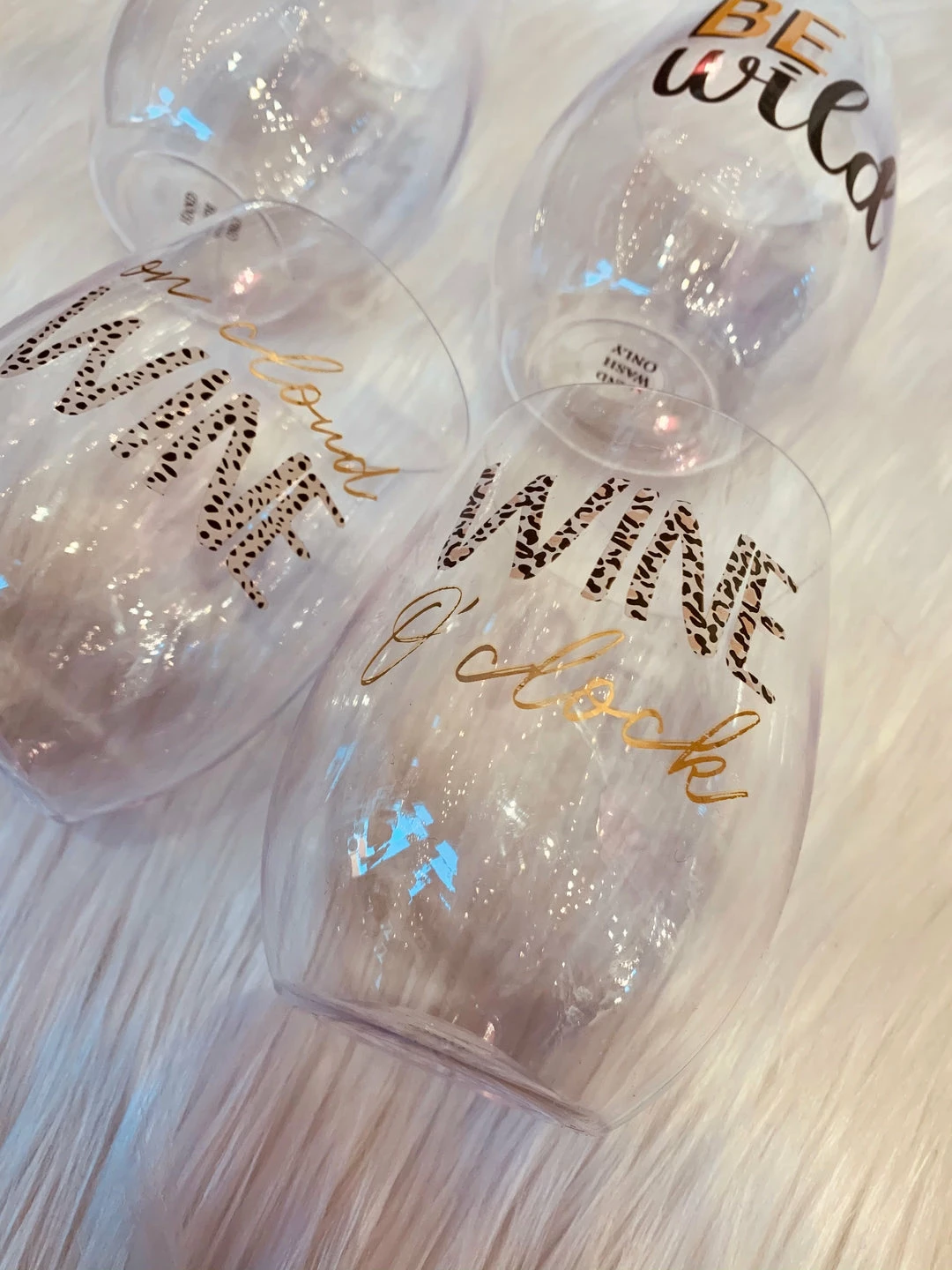 The Pink Leopard Leopard Be Wild Set - Set Of 4 Stemless Wine New Arrivals 2 The Pink Leopard Leopard Be Wild Set - Set Of 4 Stemless Wine New Arrivals