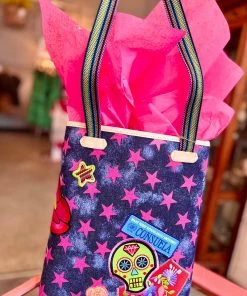 The Pink Leopard New Arrivals CONSUELA- PATCHED STAR CHICA TOTE