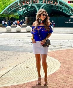 The Pink Leopard Fiesta Mama - Royal Blue