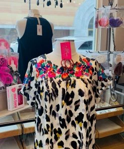 The Pink Leopard Silky Leopard Dream Top - Cream