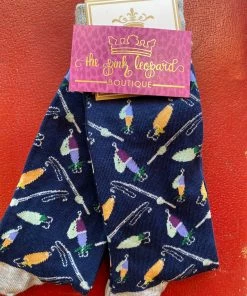 The Pink Leopard Fishing Fun Socks New Arrivals