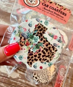The Pink Leopard Texas Gypsy Leopard - Coasters