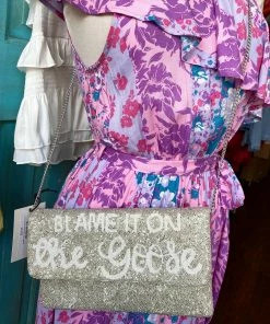 The Pink Leopard BLAME IT ON THE GOOSE Beaded Clutch