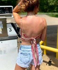 The Pink Leopard New Arrivals Scarf Tie Back Cami-Pink