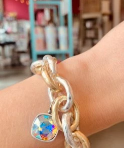 The Pink Leopard New Arrivals SILVER/GOLD Link Chain Bracelet - PINK PANACHE