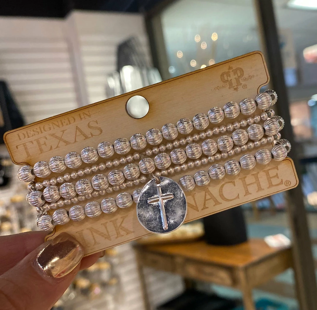 The Pink Leopard New Arrivals PINK PANACHE - BB Silver Layered Bracelets 1 The Pink Leopard New Arrivals PINK PANACHE - BB Silver Layered Bracelets