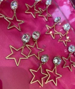 The Pink Leopard New Arrivals Gold Star Dreamer Earrings