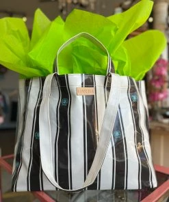 The Pink Leopard Jumbo Bag - Consuela •• Black/White Stripe New Arrivals