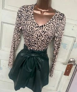 The Pink Leopard Long Sleeve Leopard Bodysuit