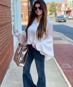 The Pink Leopard Leopard Bell Sleeve Top New Arrivals