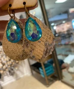 The Pink Leopard New Arrivals PINK PANACHE - SNAKESKIN LOVE EARRINGS