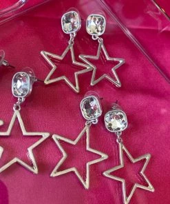 The Pink Leopard Silver Star Dreamer Earrings New Arrivals