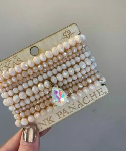 The Pink Leopard New Arrivals Pink Panache Shades Of Light Peach/cream Bracelet Set