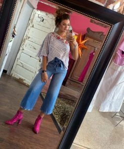 The Pink Leopard New Arrivals Khaki Cropped Jeans