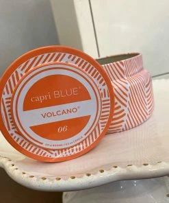 The Pink Leopard CAPRI BLUE - Tangerine Printed Tin- VOLCANO SCENT New Arrivals