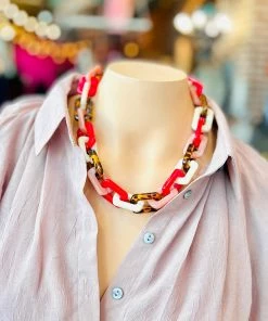 The Pink Leopard Link Me Up Necklace New Arrivals
