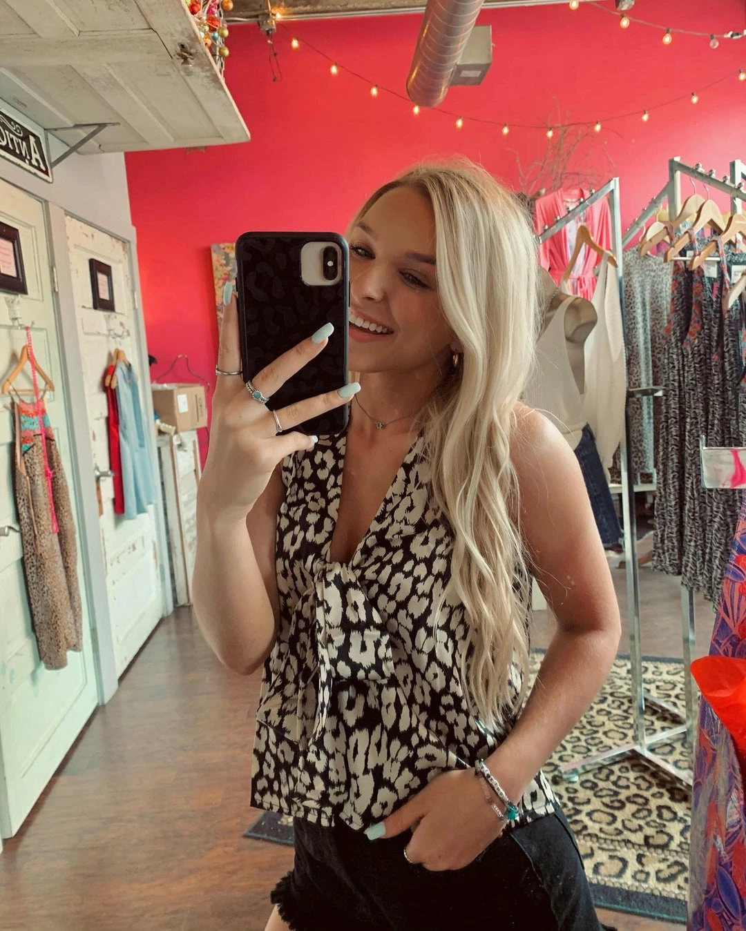 The Pink Leopard Tie Front Leopard Top New Arrivals 1 The Pink Leopard Tie Front Leopard Top New Arrivals