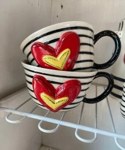The Pink Leopard Sassy Heart Mugs