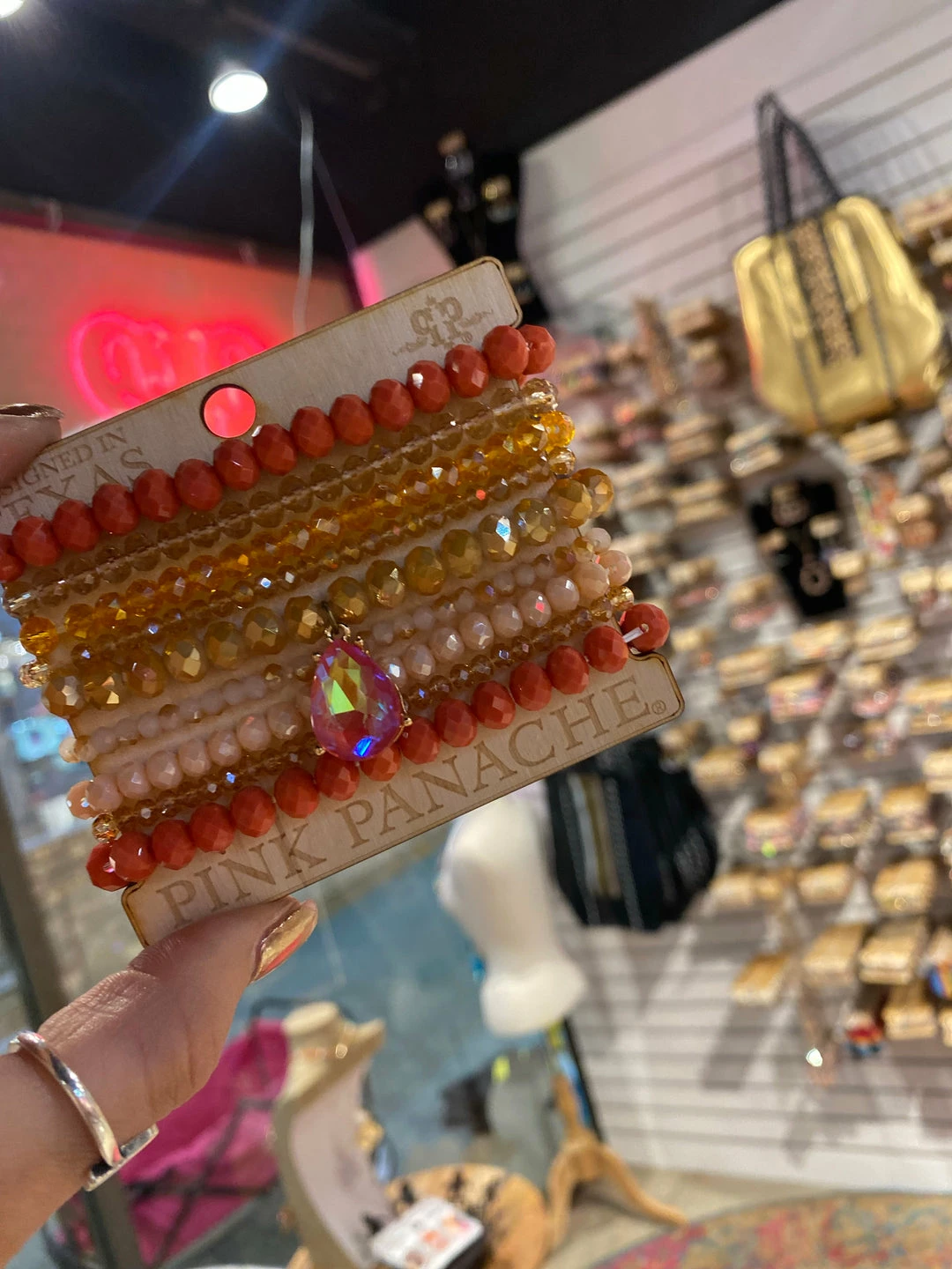 The Pink Leopard PINK PANACHE- Shades Of Orange Beaded Bracelets 1 The Pink Leopard PINK PANACHE- Shades Of Orange Beaded Bracelets