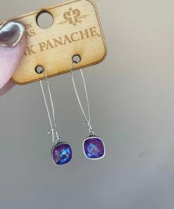 The Pink Leopard PINK PANACHE - PURPLE SINGLE DROP EARRING