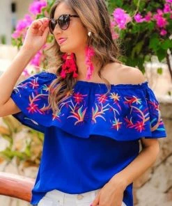 The Pink Leopard Fiesta Mama - Royal Blue