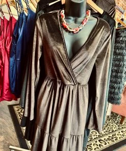 The Pink Leopard Classy Velvet Dress New Arrivals